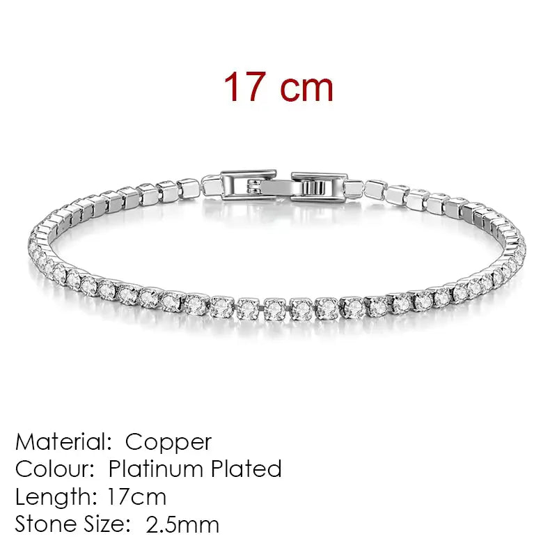 hand bracelet | Fashion 2.5mm Zirconia Tennis Bracelet for Women Crystal Charm Designer Tennis Thin Chain Bracelet on Hand Wedding Jewelry KC128 The Cartzzy