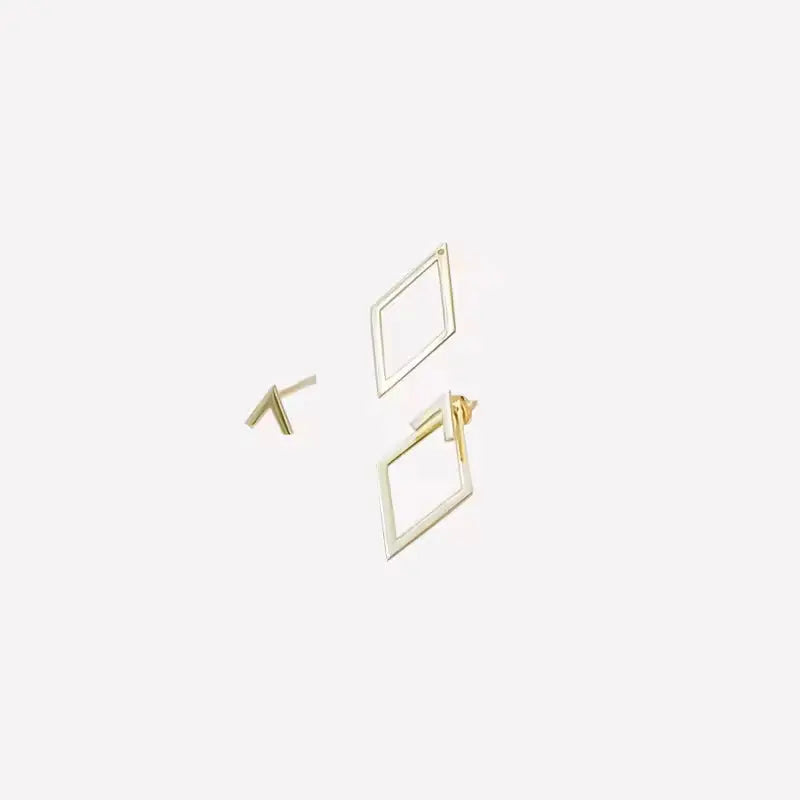Retro Minimalist Geometric Square Detachable Triangles Stainless steel Stud Earrings for Women Fashion Jewelry Accessories Party My Store