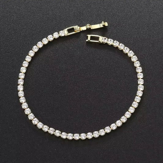 hand bracelet | Fashion 2.5mm Zirconia Tennis Bracelet for Women Crystal Charm Designer Tennis Thin Chain Bracelet on Hand Wedding Jewelry KC128 The Cartzzy