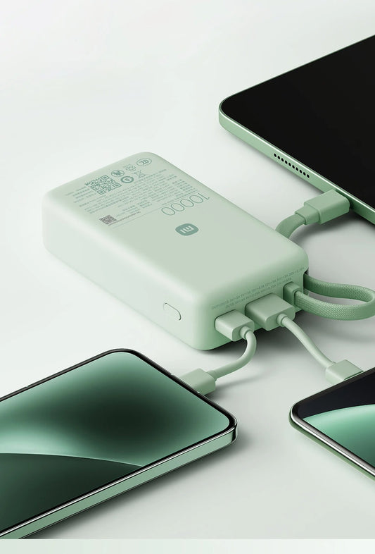 10000mAh 45W Power Bank – Built-in USB-C Cable, Two-Way Fast Charging & LCD Display