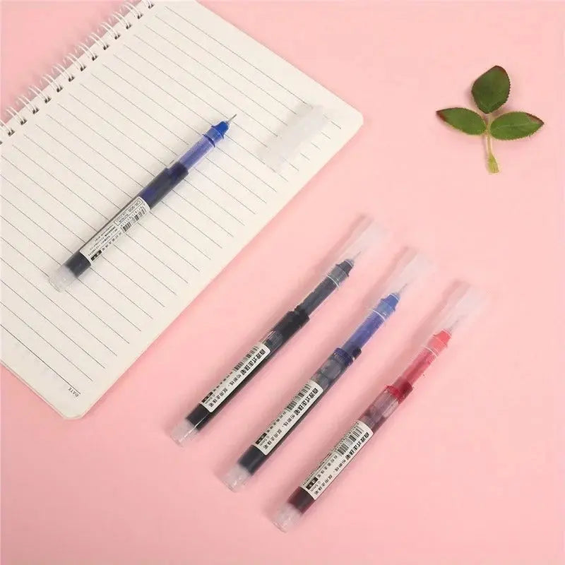 10PCS Needle Tip Gel Pens – Smooth Writing Liquid Ink Pens (Black/Blue/Red) – School & Office Stationery Set My Store