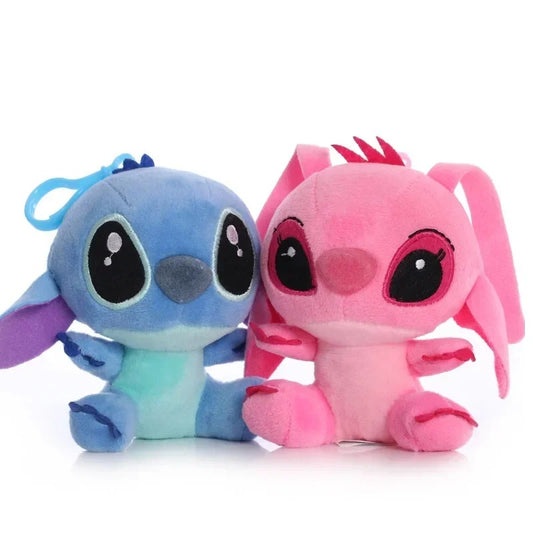 NEW 12-18cm Lilo & Stitch Couple Plush Keychain – Kawaii Anime Stuffed Doll Pendant for Girls, Kids & Xmas Gift