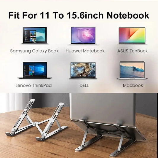 Aluminum Alloy Adjustable Laptop Stand – Foldable, Portable & Cooling Holder My Store