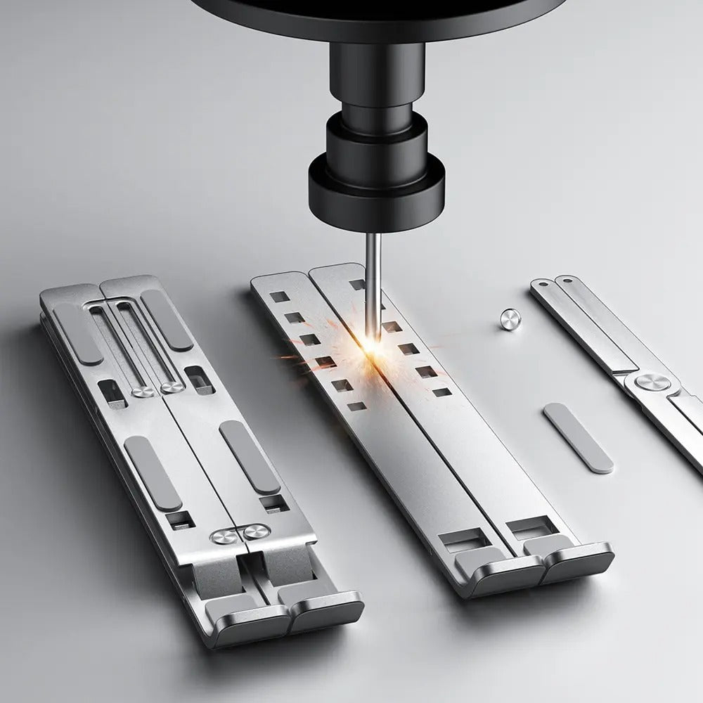 Aluminum Alloy Adjustable Laptop Stand – Foldable, Portable & Cooling Holder