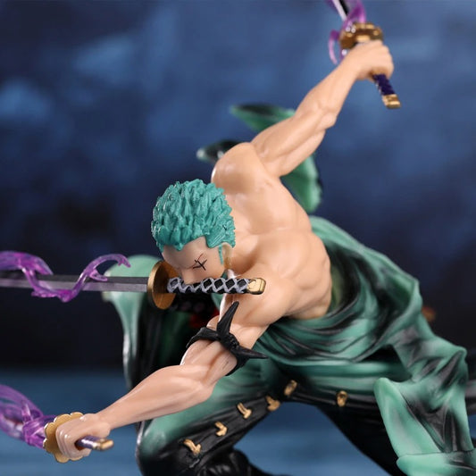 One Piece Roronoa Zoro 10CM PVC Action Figure – Three-Blade GK Anime Model Toy Collectible for Kids & Gifts”