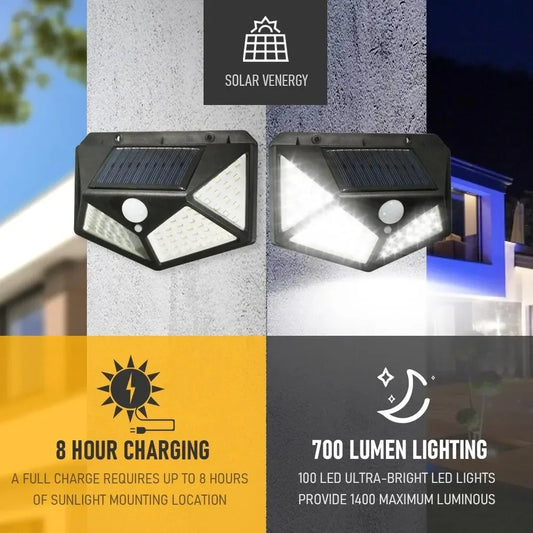Solar-Powered LED Wall Light for Garden & Home