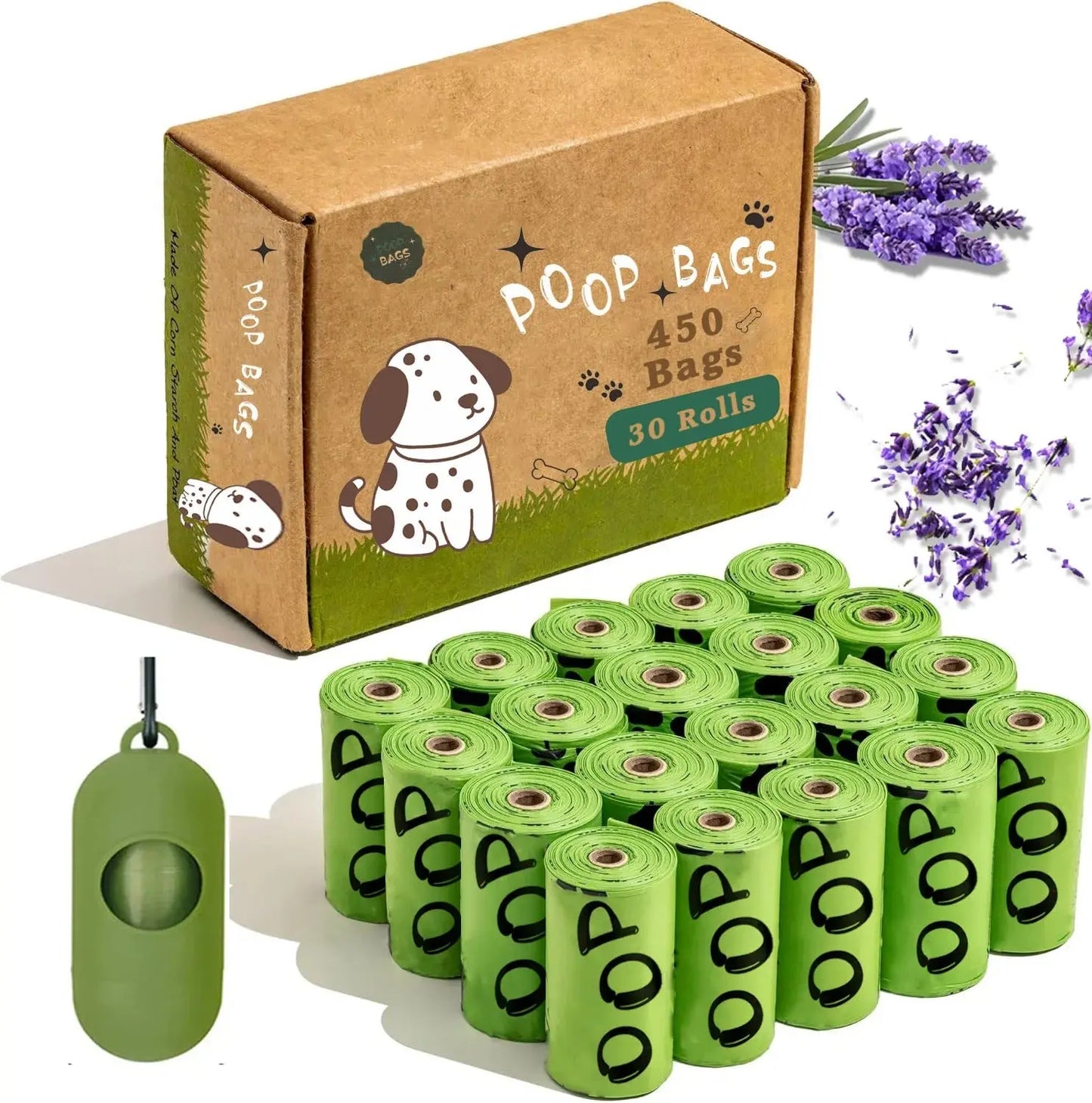 Flushable & Biodegradable Dog Poop Bags β Lavender Scented | Leakproof | With Dispenser The Cartzzy