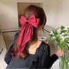 Korean Satin Bow Hair Clip – Big Bowknot Long Ribbon for Women & Girls