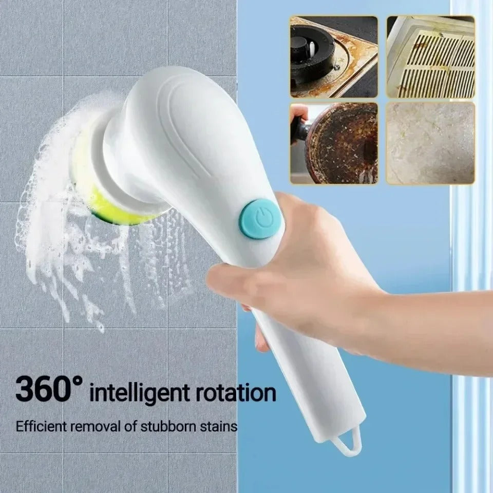 "PowerClean Electric Handheld Scrubber: Waterproof Drill Brush Set for Kitchen & Bathroom"