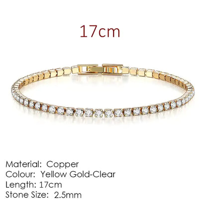 hand bracelet | Fashion 2.5mm Zirconia Tennis Bracelet for Women Crystal Charm Designer Tennis Thin Chain Bracelet on Hand Wedding Jewelry KC128 The Cartzzy