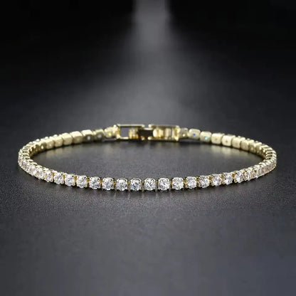 hand bracelet | Fashion 2.5mm Zirconia Tennis Bracelet for Women Crystal Charm Designer Tennis Thin Chain Bracelet on Hand Wedding Jewelry KC128 The Cartzzy