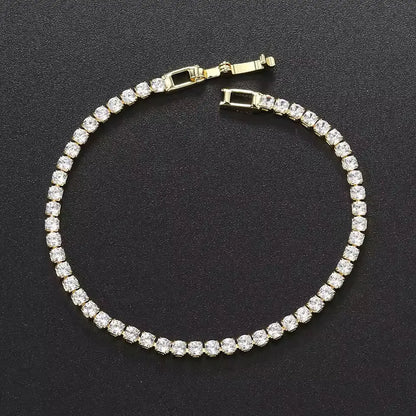 hand bracelet | Fashion 2.5mm Zirconia Tennis Bracelet for Women Crystal Charm Designer Tennis Thin Chain Bracelet on Hand Wedding Jewelry KC128 The Cartzzy