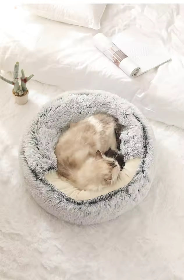 Round Plush Pet Bed | Ultra-Soft Plush