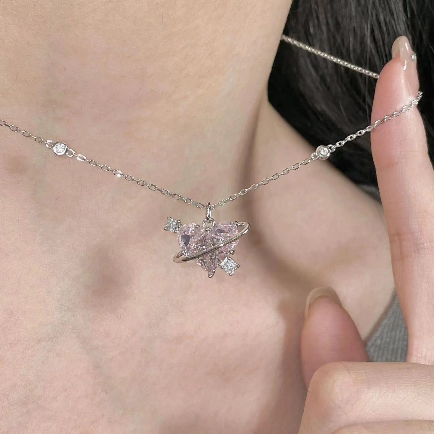 Fashion Zircon Necklace – Women’s Charm Aesthetic Clavicle Chain, Valentine’s Day Gift, Party Jewelry