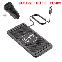 Car Wireless Fast Charger – Silicone Pad Stand for iPhone 16/15/15 Pro Max/14/13/12/X & Samsung Galaxy S24/S23 Series My Store