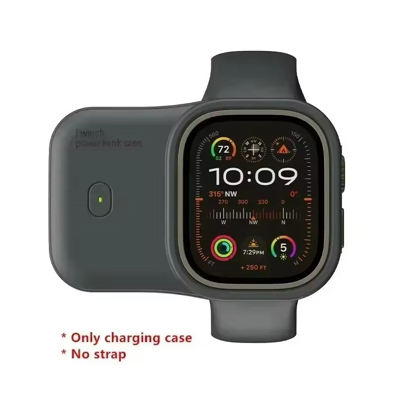 Portable Wireless Charger & 1200mAh Power Bank Case for Apple Watch (Series 8/7/6/5/4/SE/Ultra) – Fast Charging Travel Device