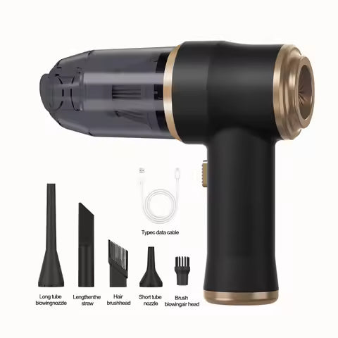 "PowerClean Wireless Car Vacuum – Portable High-Power Cleaner for Home & Car Carpets"