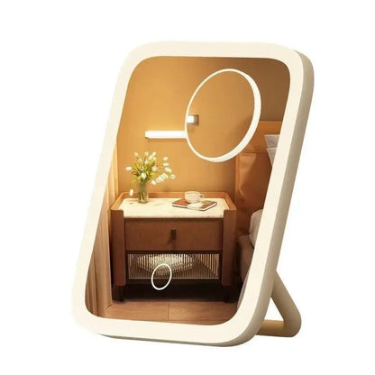 LED Smart Makeup Mirror with Light – Portable Desktop Fill Light, Small Vanity Mirror for Girls’ Bedroom & Dorm Dressing Table My Store