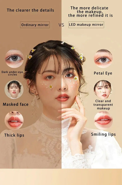 LED Smart Makeup Mirror with Light – Portable Desktop Fill Light, Small Vanity Mirror for Girls’ Bedroom & Dorm Dressing Table My Store