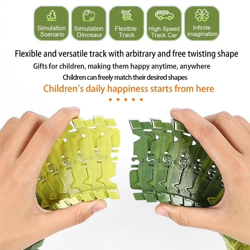 "Dinosaur Track Adventure – Electric Toy Car Set for Kids"