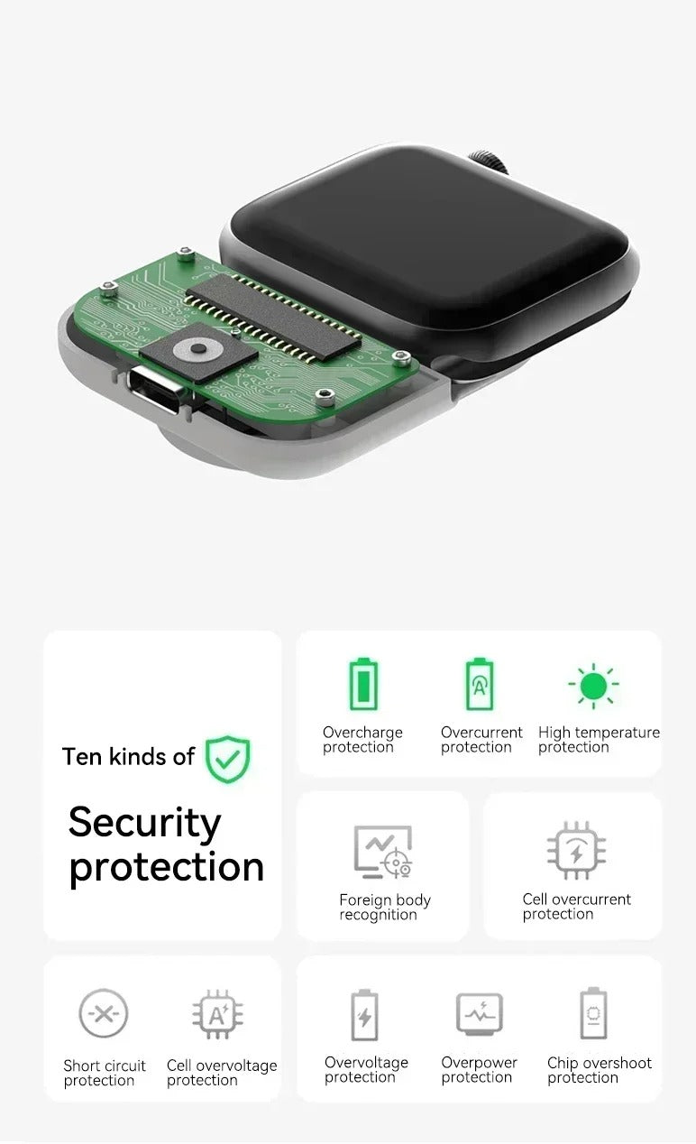 Portable Wireless Charger & 1200mAh Power Bank Case for Apple Watch (Series 8/7/6/5/4/SE/Ultra) – Fast Charging Travel Device