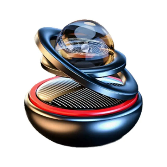 Solar-Powered Crystal Ball Car Aromatherapy Ornament – Suspended Double-Ball Perfume Diffuser Decoration