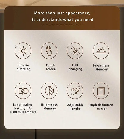 LED Smart Makeup Mirror with Light – Portable Desktop Fill Light, Small Vanity Mirror for Girls’ Bedroom & Dorm Dressing Table My Store