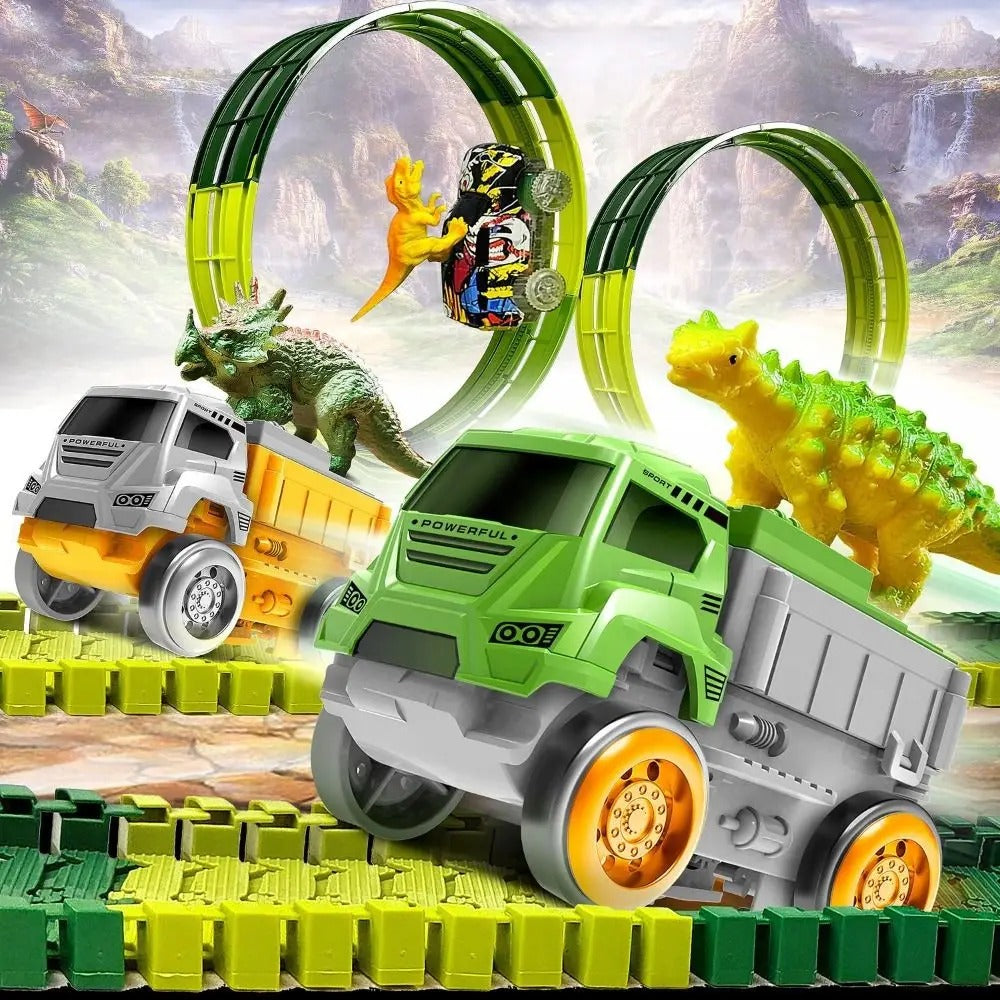 "Dinosaur Track Adventure – Electric Toy Car Set for Kids"