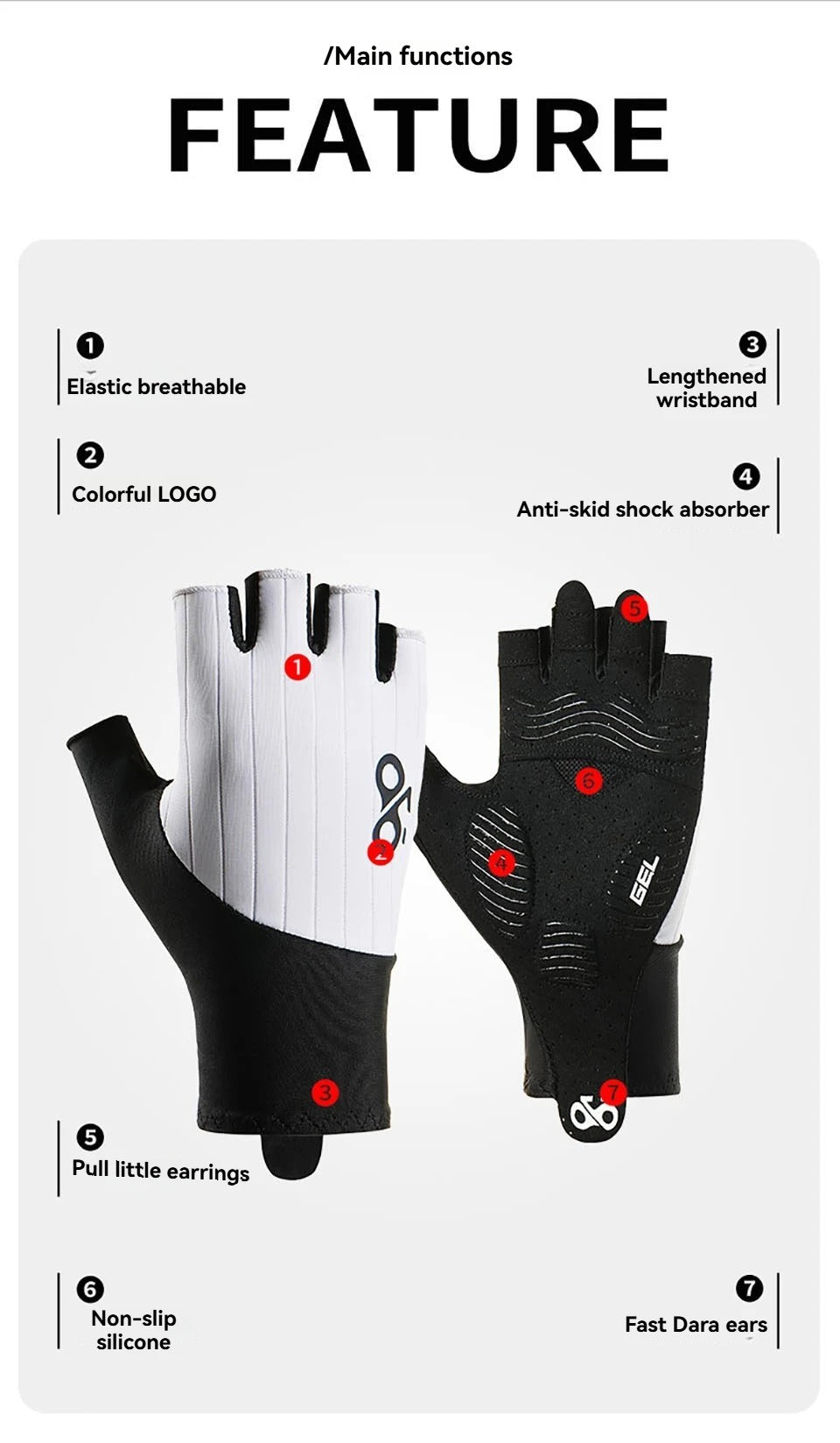 GTUBIKE Summer Half Finger Cycling Gloves