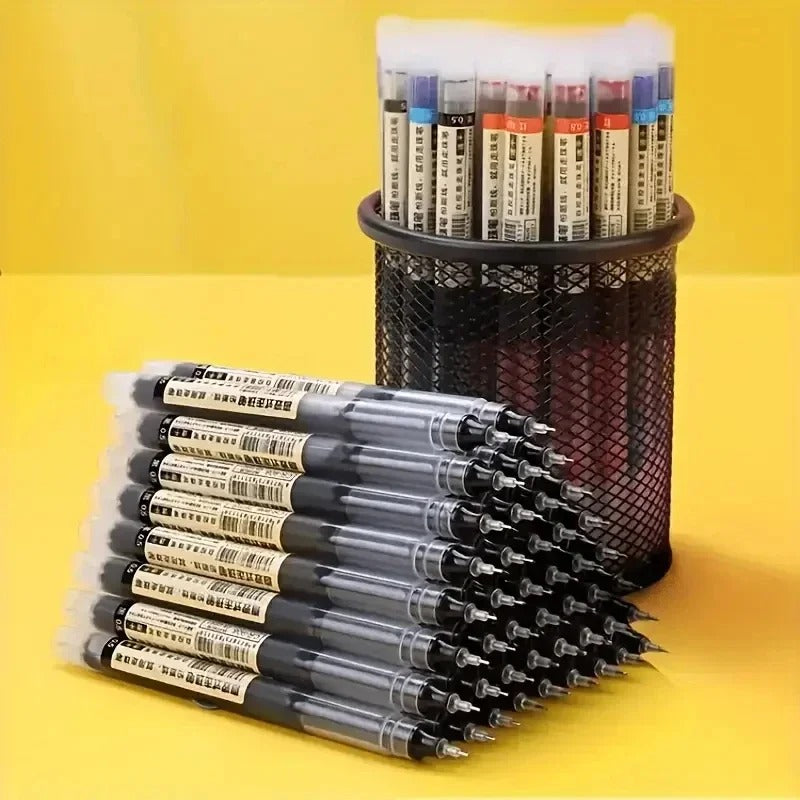 10PCS Needle Tip Gel Pens – Smooth Writing Liquid Ink Pens (Black/Blue/Red) – School & Office Stationery Set