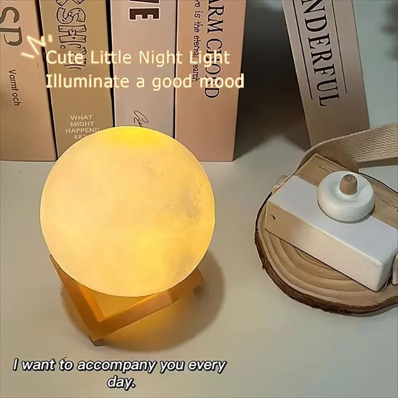 3D LED Moon Lamp 🌙 Galaxy Night Light – Bedroom Decor & Birthday Gift for Kids, Girls & Boys