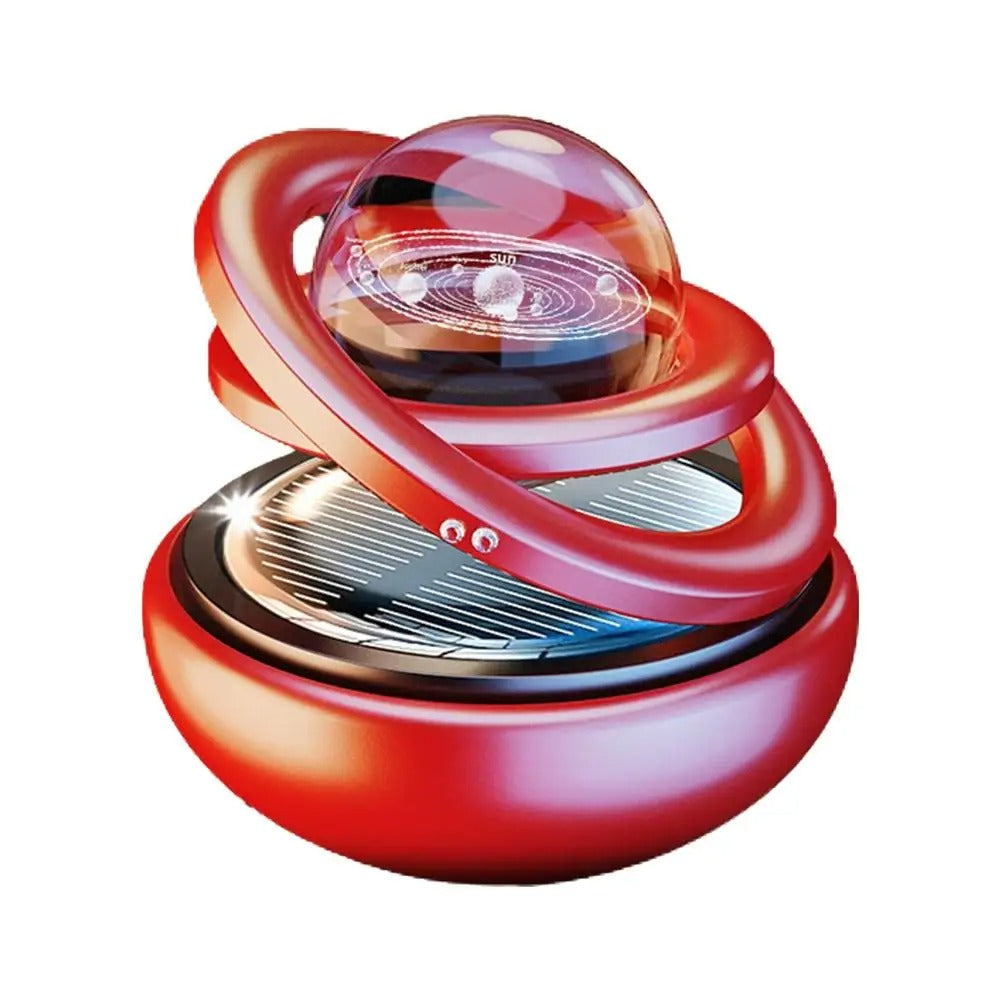 Solar-Powered Crystal Ball Car Aromatherapy Ornament – Suspended Double-Ball Perfume Diffuser Decoration