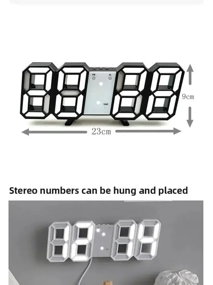 3D LED Digital Wall Clock – USB Powered, Multi-Function Display for Home & Office Decor My Store