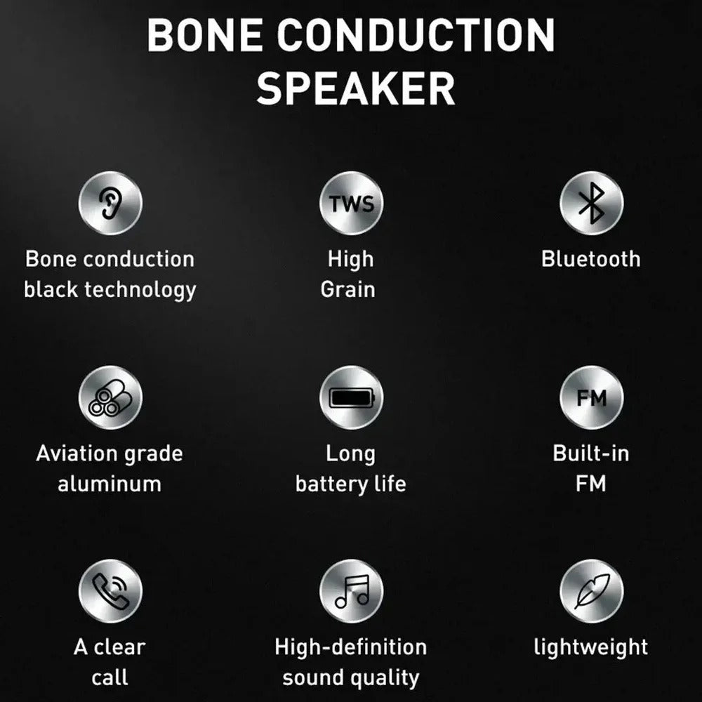 Mini Bone Conduction Speaker – Bluetooth TWS Wireless Stereo Sound with FM Radio