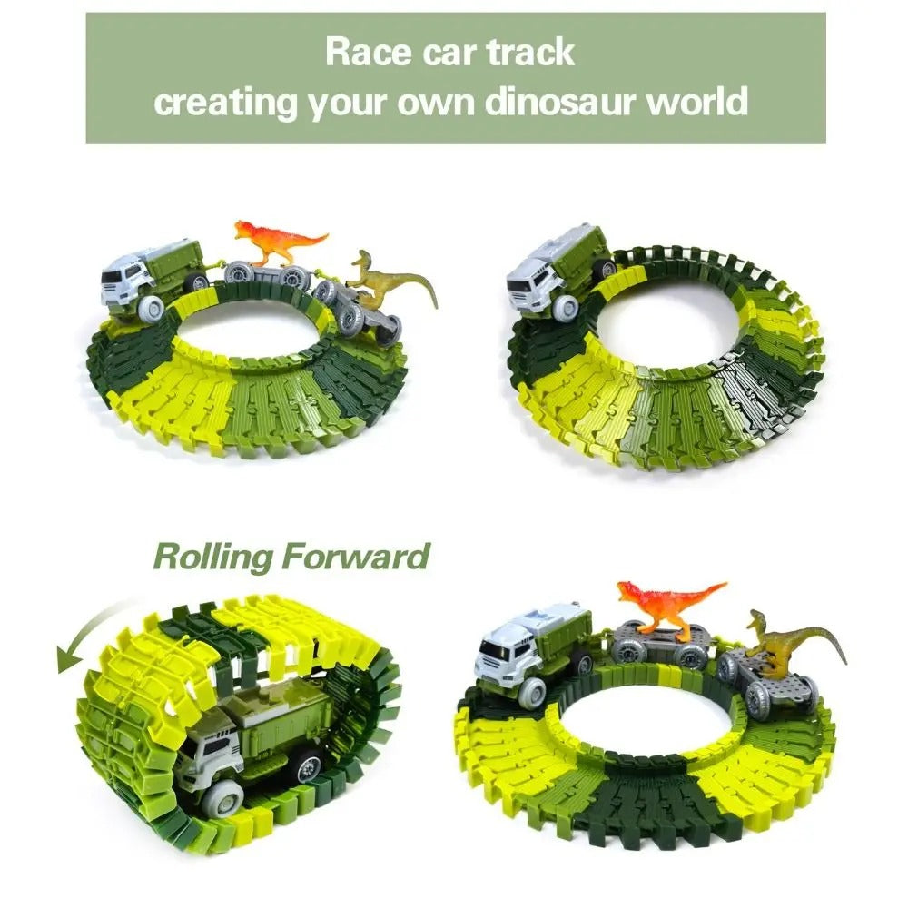 "Dinosaur Track Adventure – Electric Toy Car Set for Kids"