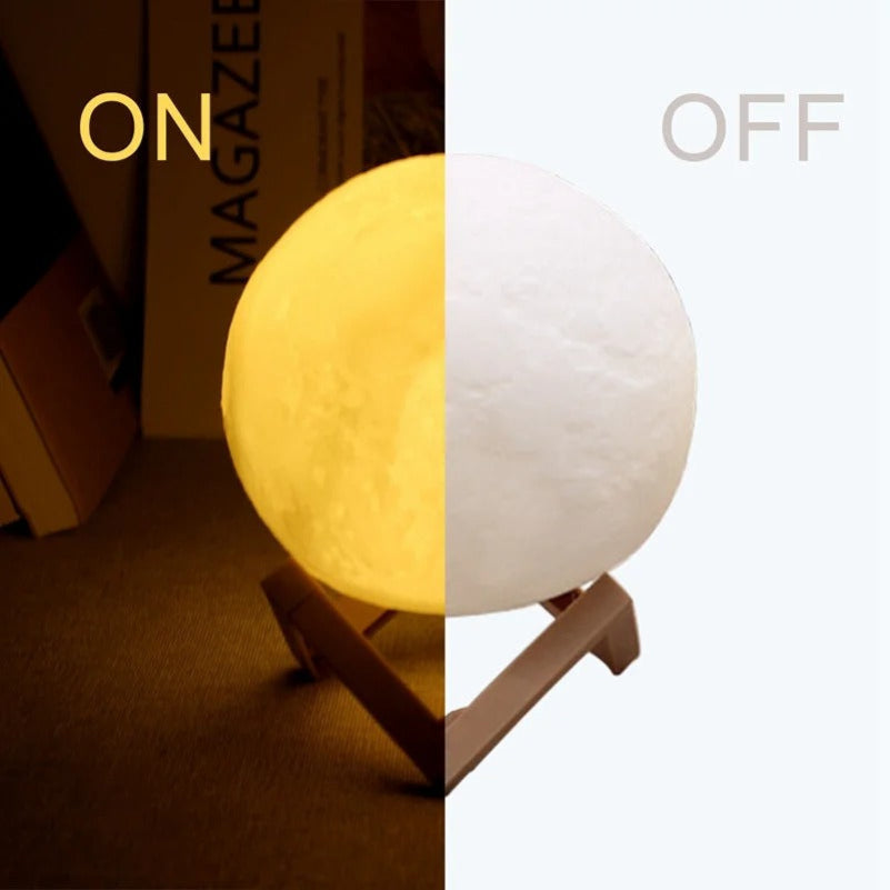 3D LED Moon Lamp 🌙 Galaxy Night Light – Bedroom Decor & Birthday Gift for Kids, Girls & Boys