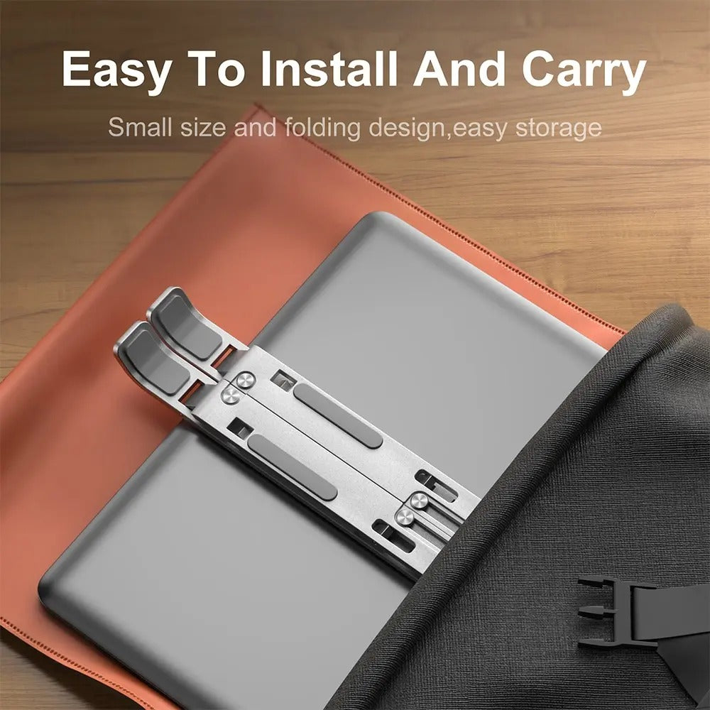 Aluminum Alloy Adjustable Laptop Stand – Foldable, Portable & Cooling Holder