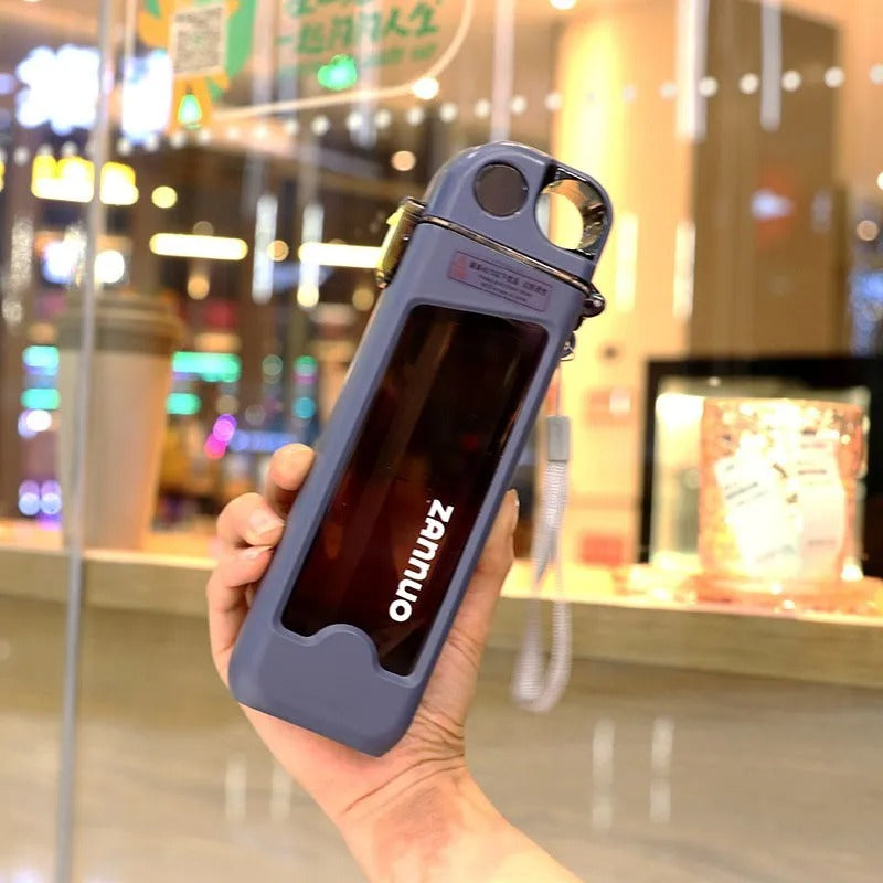 350ml Leak-Proof Sports Water Bottle – Square Travel Cup with Lockable Lid & Measurement Scale for Gym, Outdoor & Daily Use