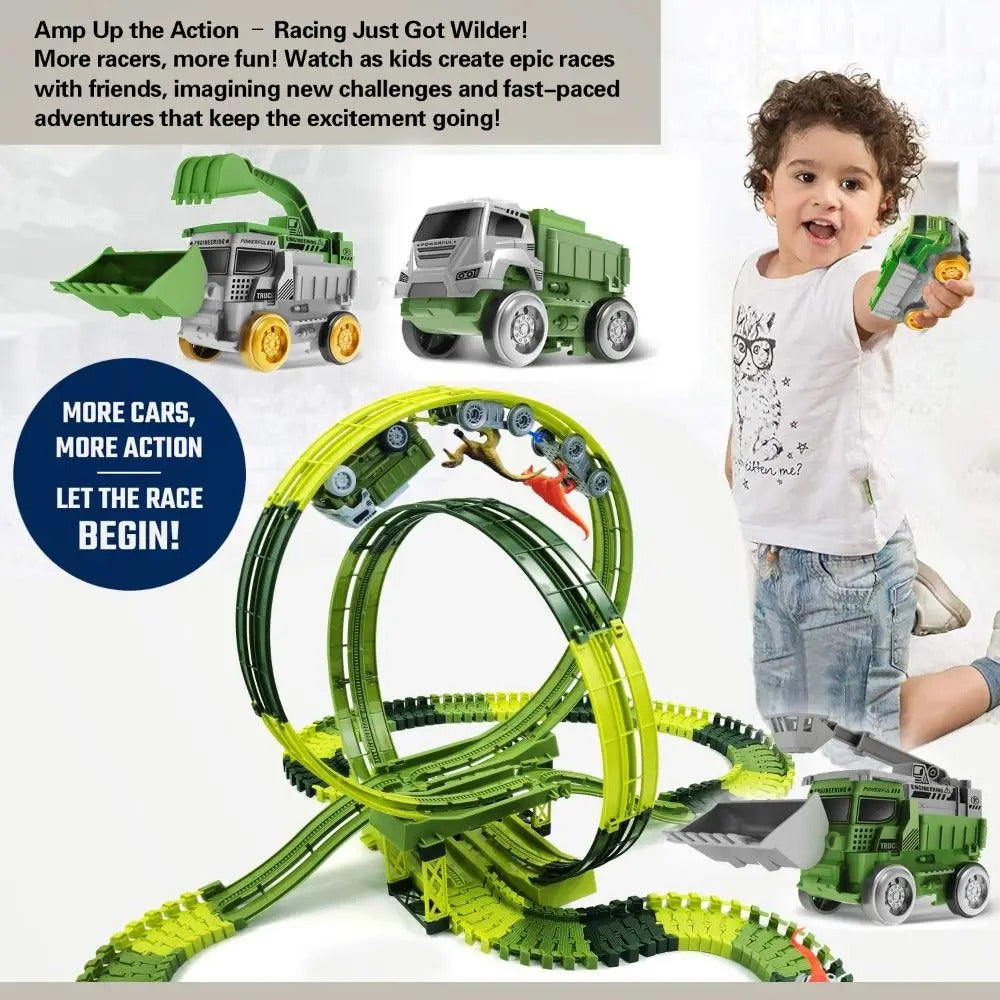 "Dinosaur Track Adventure – Electric Toy Car Set for Kids"