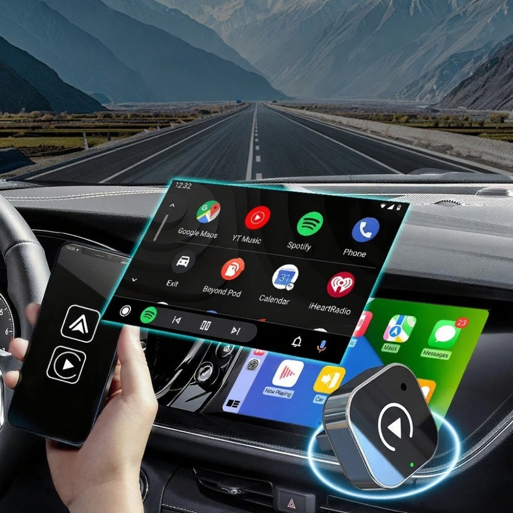 Wireless CarPlay & Android Auto Adapter – Smart USB Dongle Mini Box, Plug & Play, Universal for VW, Toyota, Nissan, Honda, Ford, Benz & More