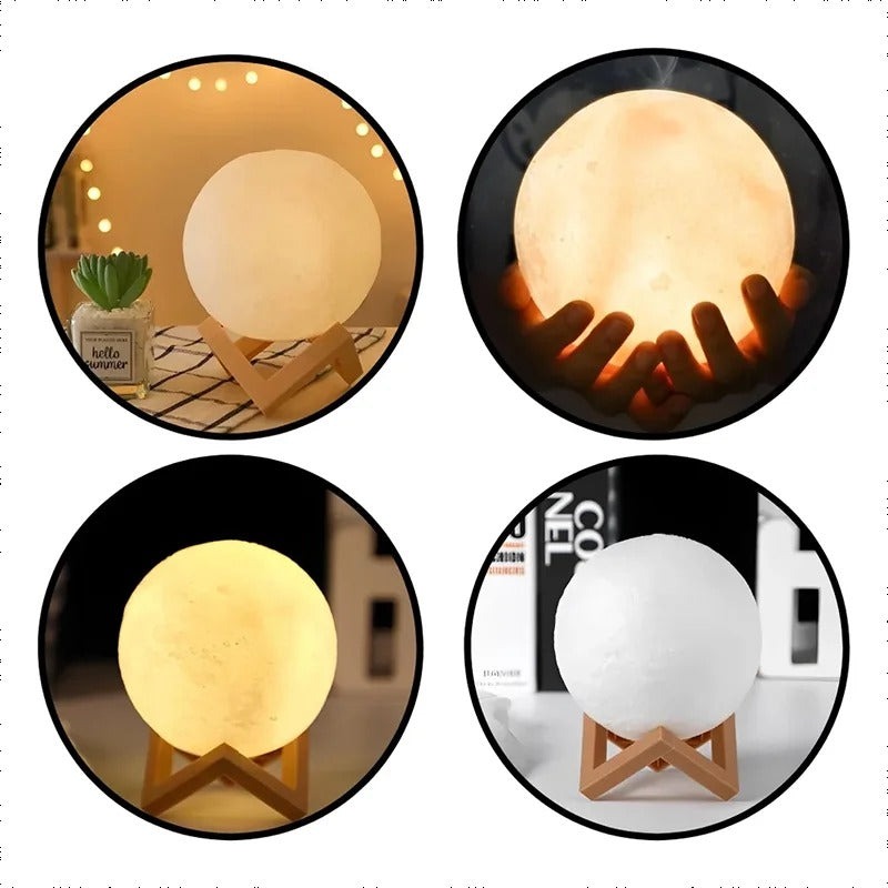 3D LED Moon Lamp 🌙 Galaxy Night Light – Bedroom Decor & Birthday Gift for Kids, Girls & Boys