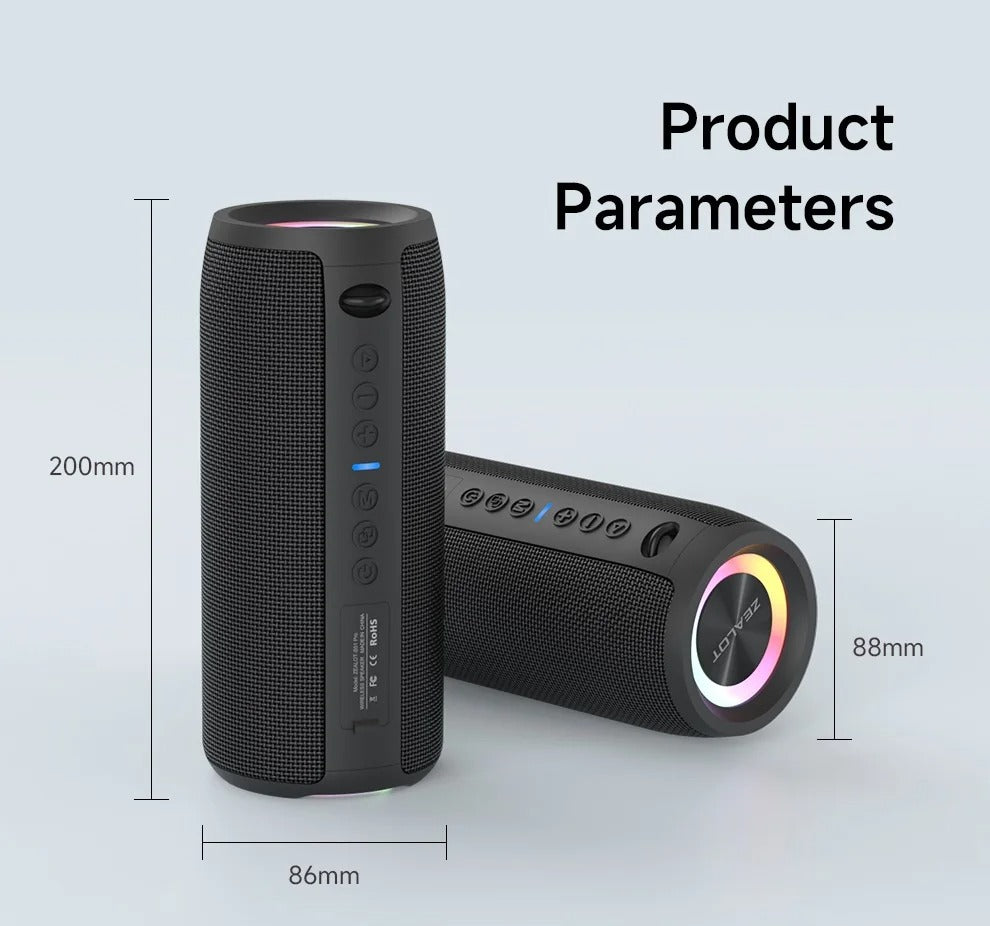 ZEALOT S51 Pro – 40W High-Power Bluetooth Speaker | 3D Stereo Bass, Portable, IPX5 Waterproof, TWS Pairing Boom Box 🎶🔊