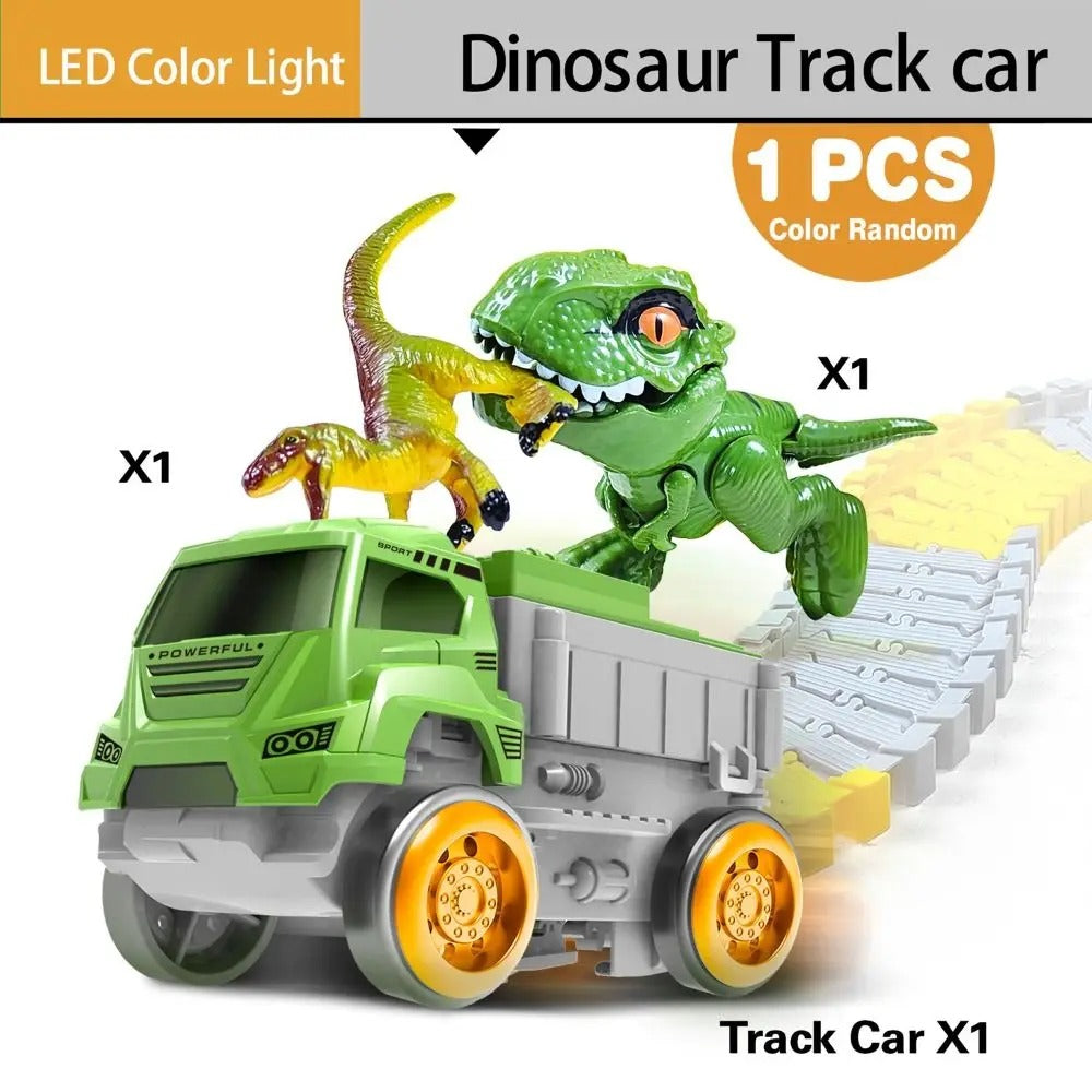 "Dinosaur Track Adventure – Electric Toy Car Set for Kids"