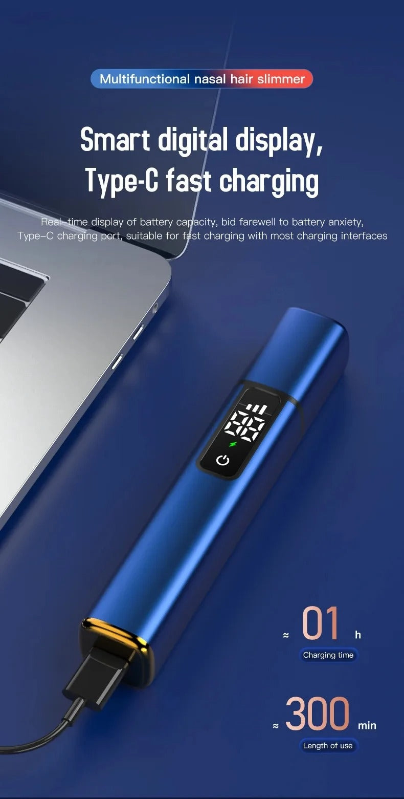 Xiaomi Rechargeable Electric Nose & Ear Hair Trimmer – Touch Screen, Type-C Fast Charging, Portable Grooming Clipper