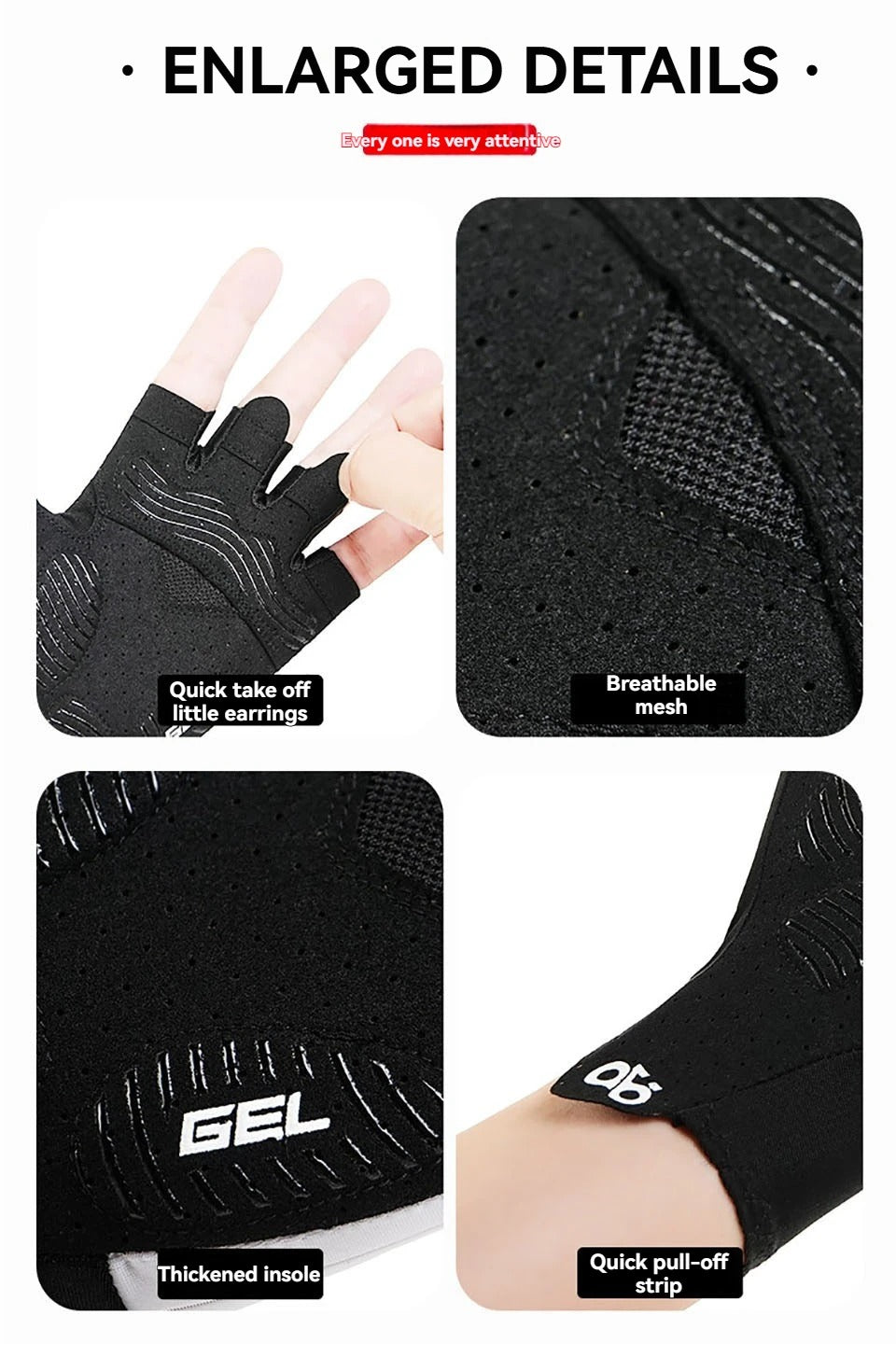 GTUBIKE Summer Half Finger Cycling Gloves