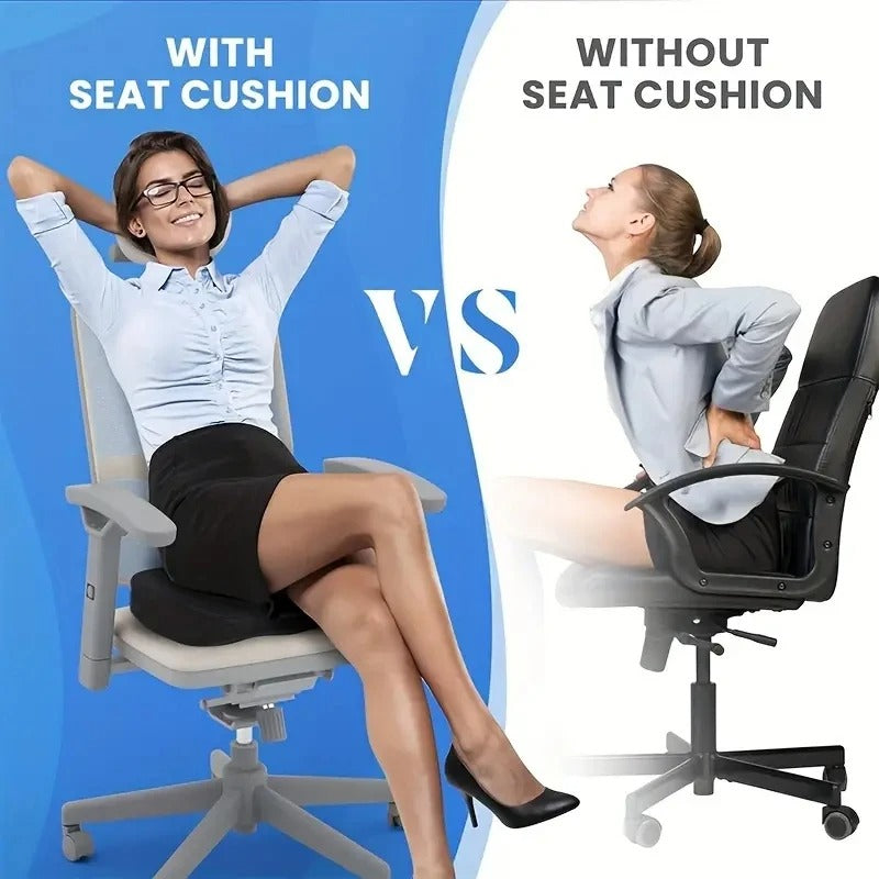 Ergonomic Memory Foam Office Chair Cushion – Hemorrhoid & Tailbone Relief Seat Pad