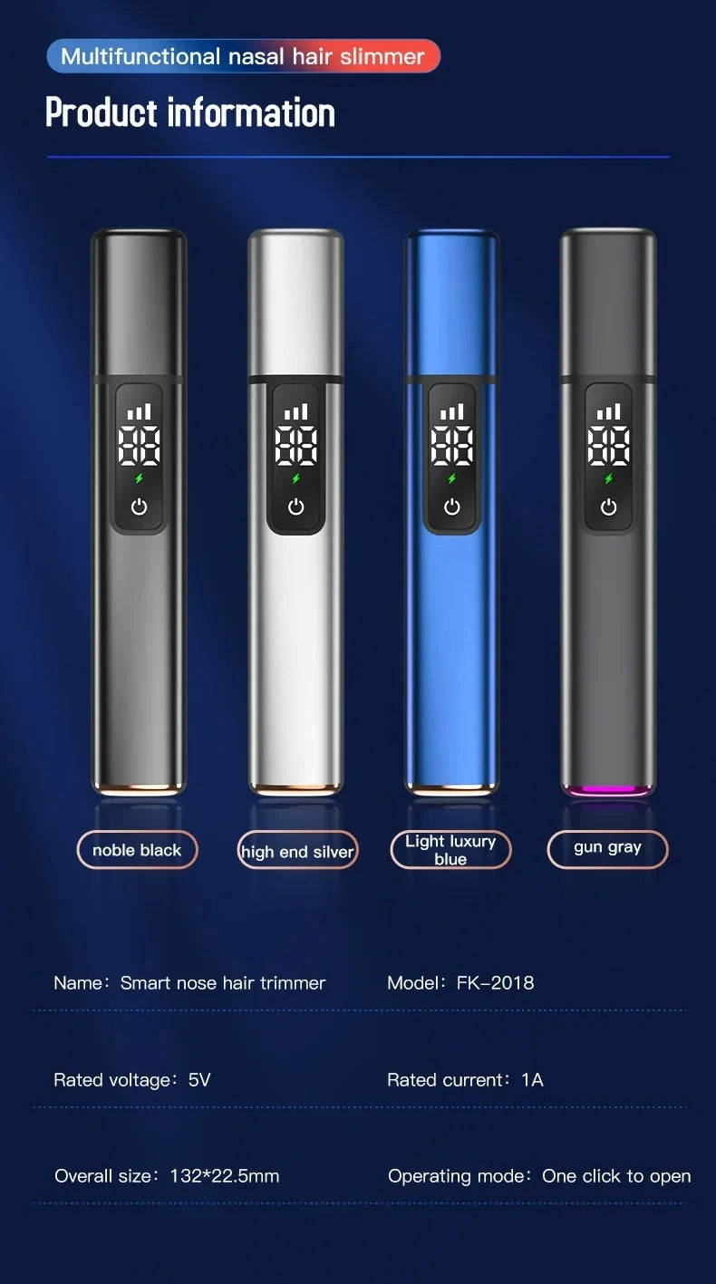Xiaomi Rechargeable Electric Nose & Ear Hair Trimmer – Touch Screen, Type-C Fast Charging, Portable Grooming Clipper