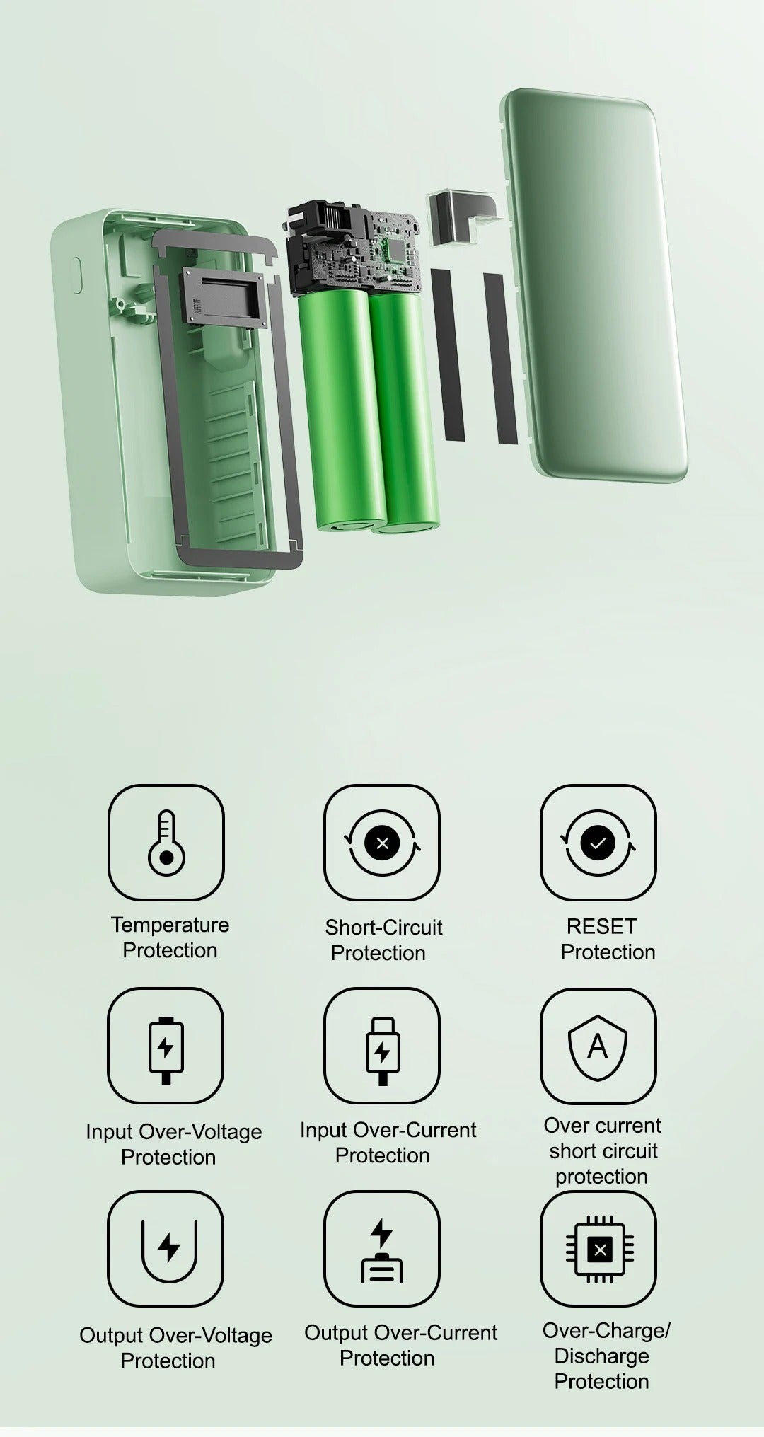 10000mAh 45W Power Bank – Built-in USB-C Cable, Two-Way Fast Charging & LCD Display
