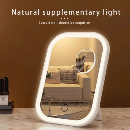 LED Smart Makeup Mirror with Light – Portable Desktop Fill Light, Small Vanity Mirror for Girls’ Bedroom & Dorm Dressing Table My Store