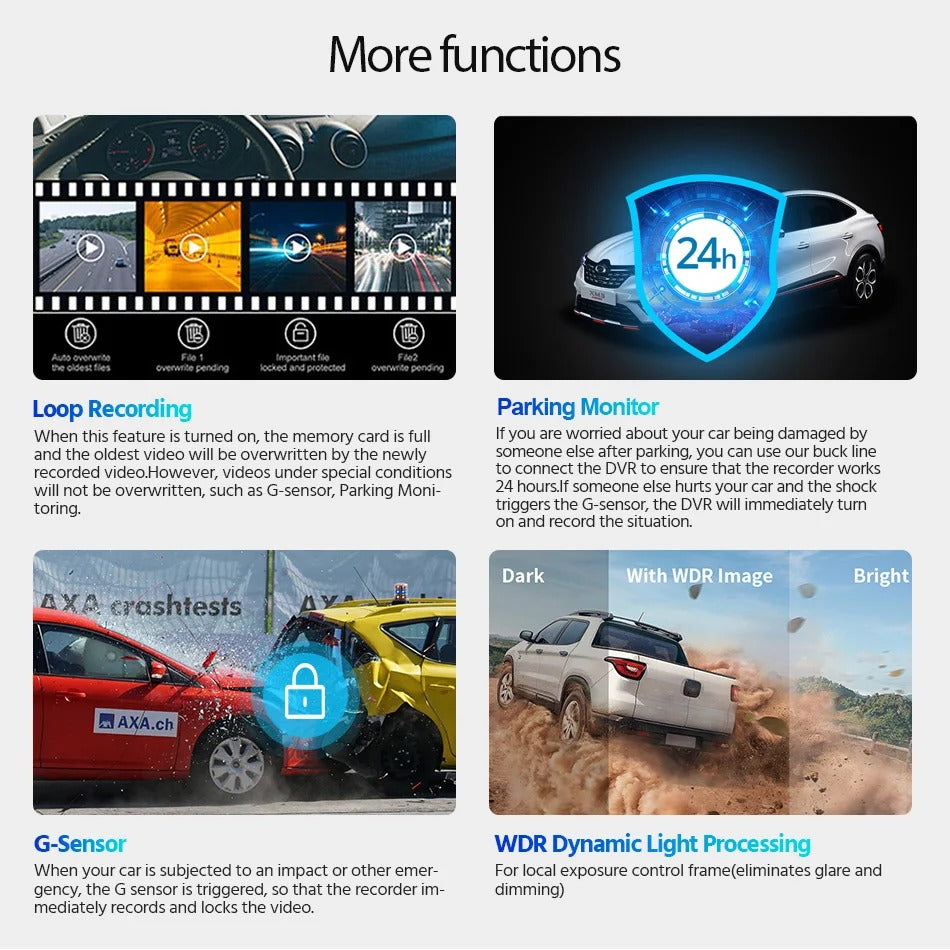Dash Cam 4K UHD – Night Vision Car DVR Video Recorder with Wi-Fi & GPS